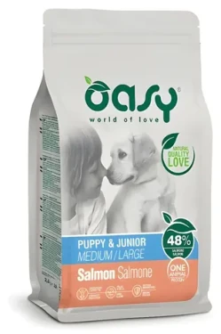 OASY One Animal Protein Puppy Junior losos / Kompletní krmivo pro štěňata / střední a velká plemena / monoprotein