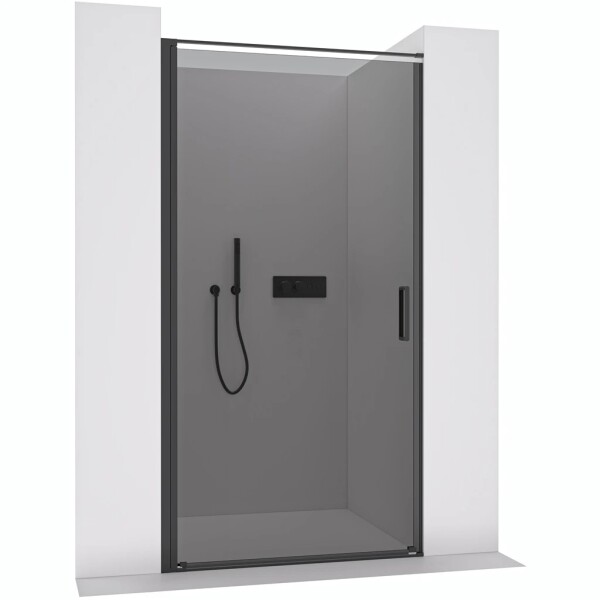 CERANO Sprchové otočné dveře Porte L/P - 8 mm - černá matná, grafitové sklo - 80x195 cm