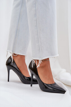 Lakované Lodičky Se Špičatými Špičkami Černé Omenra 40