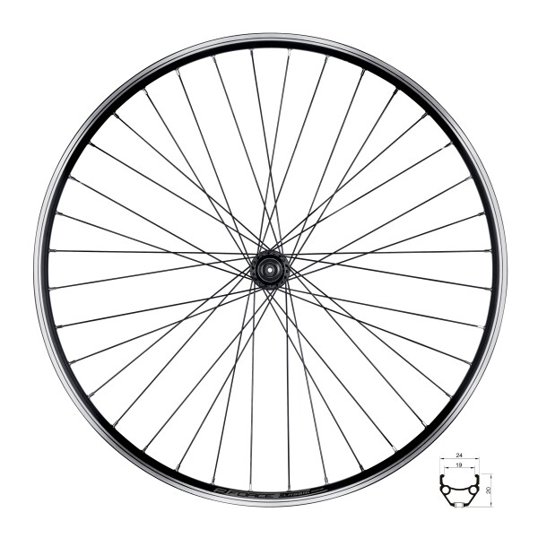 Zapletené kolo zadní FORCE CLASSIC 622x19 "V" FHTX500 36d