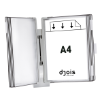 Djois nástěnný držák s rámečky pro řadu Design, 10 rámečků A4, rámečky šedé, držák šedý, 1 set