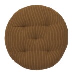 MADAM STOLTZ Kulatý sedák na židli Sugar almond / Black Ø 45 cm, hnědá barva, textil