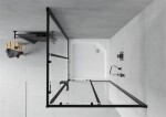 MEXEN/S - Rio čtvercový sprchový kout 90 x 90, transparent, černá + vanička Rio 860-090-090-70-00-4510