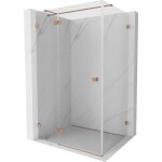 MEXEN/S - Lunar T sprchový kout dveře křídlové levá 125 x 110, transparent, měď kartáčovaná 834T-125-110-65-00-L