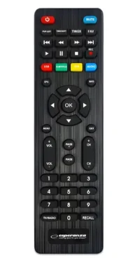 Esperanza EV107R černá / Digitální tuner / DVB-T2 kabelový / H.265 (HEVC) / HDMI / USB (EV107R)