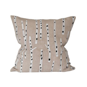 Fine Little Day Vyšívaný lněný povlak na polštář Birch 48 × 48 cm, béžová barva, textil