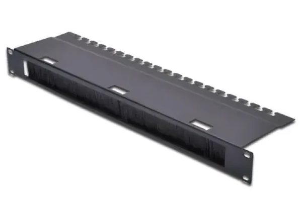 Digitus / Vyvazovací panel / s kartáčovou lištou / 1U / 24 kabelů / černá (DN-19 ORG-3U-SW)