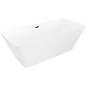 MEXEN/S - Velo Slim volně stojící vana 170 x 75, bílá, sifon a přepad černá 52811707500-70