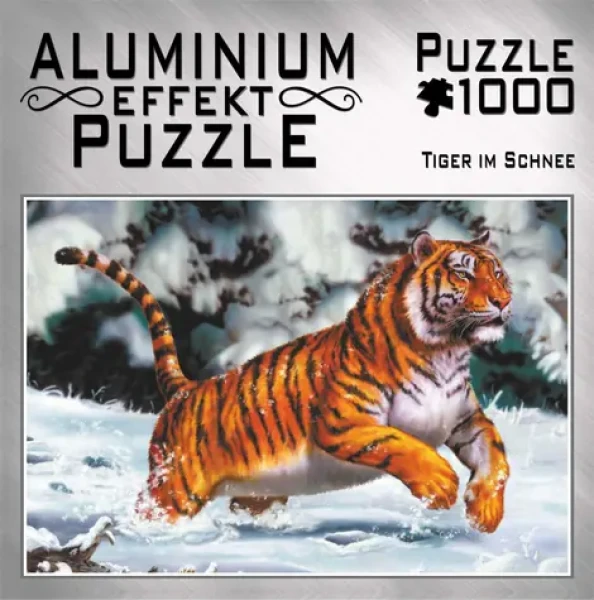 M.I.C. Metalické puzzle Tygr ve sněhu