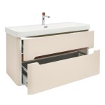 Koupelnová skříňka s umyvadlem a baterií SAT Fusion 97,5x53x45 cm pískově béžová mat SATFUSION2100BEMWBA SATFUSION2100BEMWB