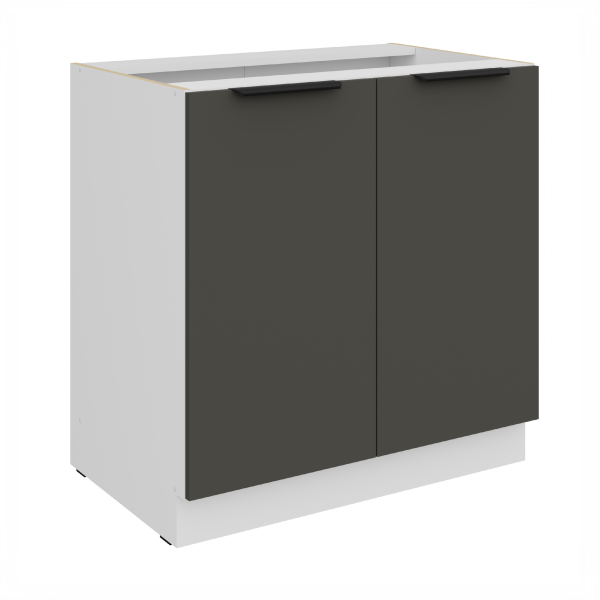 Spodní skříňka Aria 80 D 2F BB Barva korpusu: Bílá, Barva dvířek: GR - Graphite AFM