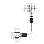 SAPHO - SENATOR vanová souprava s bovdenem, délka 550, zátka 72, nerez mat VR115528
