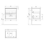 AQUALINE - PANEDA STRIP umyvadlová skříňka 59,5x55x45,2cm, dub emporio PN360