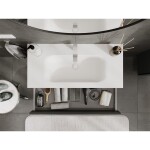 MEXEN/S - Rivel koupelnová skříňka 100 cm s umyvadlem Vela, 2 zásuvky, reliéf , grafit mat/bílá mat - 91A20-10047-2-BFF66-W23M0 91A20-10047-2-BFF66-W23M01