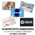 Sada nálepek: vlastní fotografie, obrázek, logo, 5x3kusy, 47x30mm (15ks) Fotosamolepka