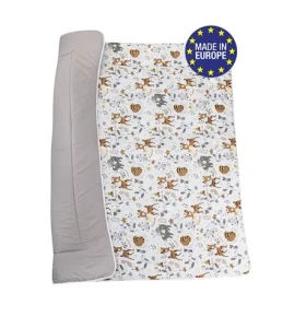 Bomimi HRACÍ deka 120x120, bavlna, oboustranná lesní zvířátka, béžová (BO2302BEI010)