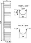 MEXEN/S - Eros radiátor + topná tyč 1600 x 318 mm, 900 W, černá W112-1600-318-2600-70