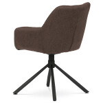 Židle jídelní, hnědá látka, otočný mechanismus 90°/90° (L/P), černý kov