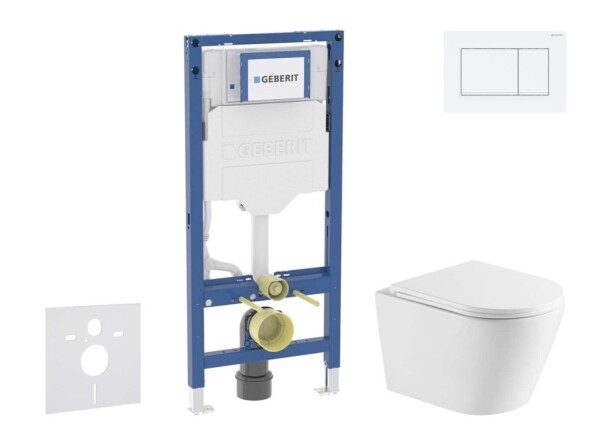GEBERIT - Duofix Set předstěnové instalace, klozetu Nefia a sedátka softclose, tlačítko Sigma20, bílá/bílá mat SANI11CA31112