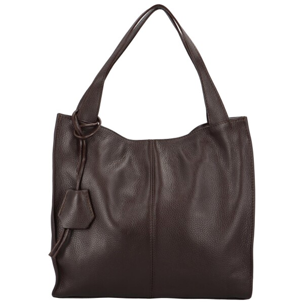 Luxusní kožená kabelka Vera, tmavě hnědá