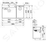 FRANKE - Box Center Dřez BWX 220/620-54-27/7, 860x510 mm, nerez 127.0538.260