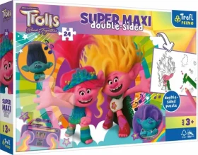 Trefl - Puzzle - Oboustranné puzzle Trollové 3: Šťastný Trollí den SUPER MAXI