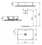IDEAL STANDARD - Ipalyss Umyvadlo na desku, 55x38 cm, s přepadem, matná bílá E2078V1