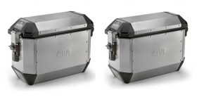 Ala36Apack2 pravý + levý kufr Givi Trekker Alaska celohliníkový stříbrný (boční), objem 2x36 ltr.
