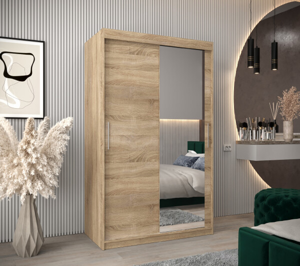 Šatní skříň Abi T2 Barva korpusu: Dub Sonoma, Rozměry: 120 cm, Dveře: Dub sonoma
