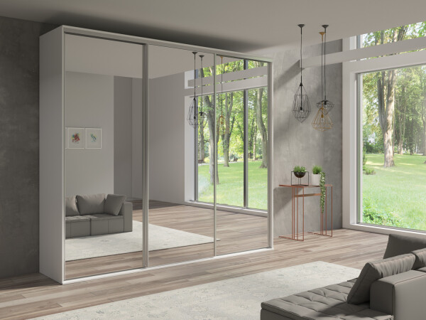 FRONTI Šatní skříň GRANDE 277 3x Zrcadlo bílá 6747