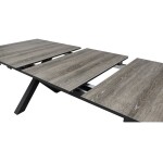 Stůl zahradní rozkládací, keramická deska v dekoru dub 200+60x100x77 cm, hliníková konstrukce