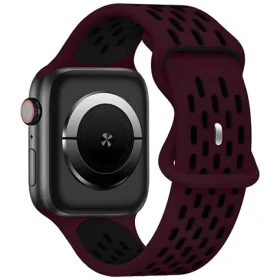 Beline New Sport Silicone bordó-černý / Sportovní pásek pro Apple Watch / 42/44/45/49 mm