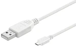 MicroConnect kabel USB2.0 A - microUSB B 0,15m bílá / USB kabel / 480 Mbit/s (USBABMICRO0,15W)