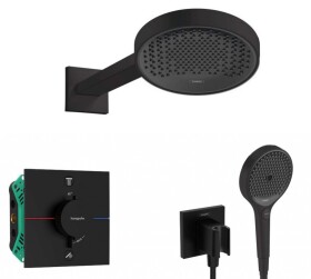 HANSGROHE - Sprchový set s termostatem pod omítku, s tělesem, průměr 25 cm, 3 proudy, matná černá SANI21HHH407