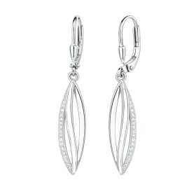 Stříbrné visací náušnice se zirkony Julia - stříbro 925/1000, Stříbrná