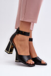 Elegantní černé dámské sandály na podpatku Rosazara 40