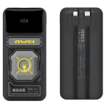 Awei P77K černá / Powerbanka / 10000mAh / 22,5W / vestavěné kabely USB-C a Lightning / displej (P77K)