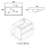 CERANO - Koupelnová skříňka Carole - keramické umyvadlo Viano - bílá matná - 60,9x62,5x46,5 CER-000020