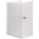 CERANO Sprchová zástěna Walk-in Crystal L/P - 8 mm - bezvzpěrový systém - zlatá, mléčné sklo - 80x200 cm