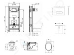 IDEAL STANDARD - ProSys Set předstěnové instalace, klozetu a sedátka Eurovit, tlačítka Oleas M1, Rimless, SoftClose, chrom ProSys120M SP54