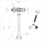 Mereo Pisoárová sada s tlačným ventilem 1/2" x 1/2" CBT805S