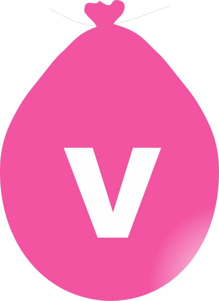 Balónek písmeno V růžové balonky.cz Balónek písmeno V růžové balonky.cz