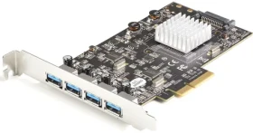 StarTech PCIe karta 4x USB-A černá / Řadič USB / PCIe / USB 3.2 Gen 2 10 Gbps / čipset ASMedia ASM3142 (PEXUSB314A2V2)