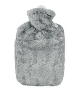 Hugo Frosch Classic Termofor s obalem z umělé kožešiny – šedý s podšívkou (4250098505703)