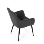 Židle jídelní, tmavě šedá látka, černý kov