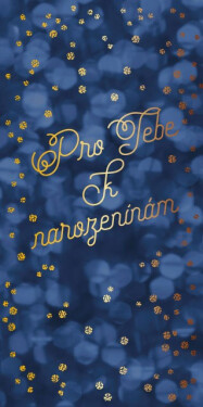 Zlatý text na tmavě modrém - Albi