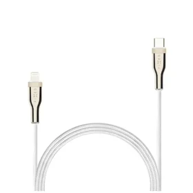FIXED Nabíjecí a datový opletený kabel s konektory USB-C/Lightning a podporou PD 1.2 m bílá / MFI (FIXDB-CL12-WH)