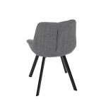 Židle jídelní, šedá látka, nohy černý kov