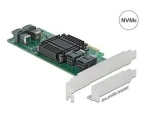 DeLock PCIe x8 karta 4x SFF-8643 NVMe LP / Řadič / PCIe 3.0 / Broadcom PLX8725 / Low Profile (90585)