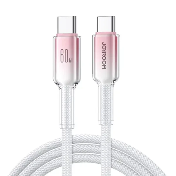 Joyroom S-A42 Crystal-Clear Series Nabíjecí kabel USB-C (M) - USB-C (M) 60W 1.2m bílá (6956116728106)